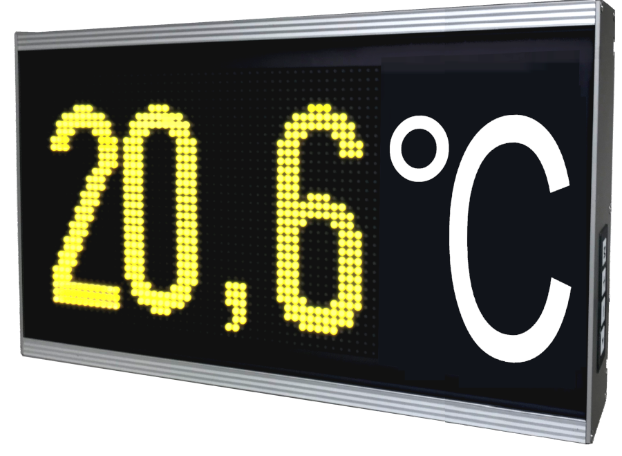 Temperature display, digit height 160 mm, outdoor